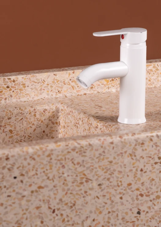 Cream and beige terrazzo sink